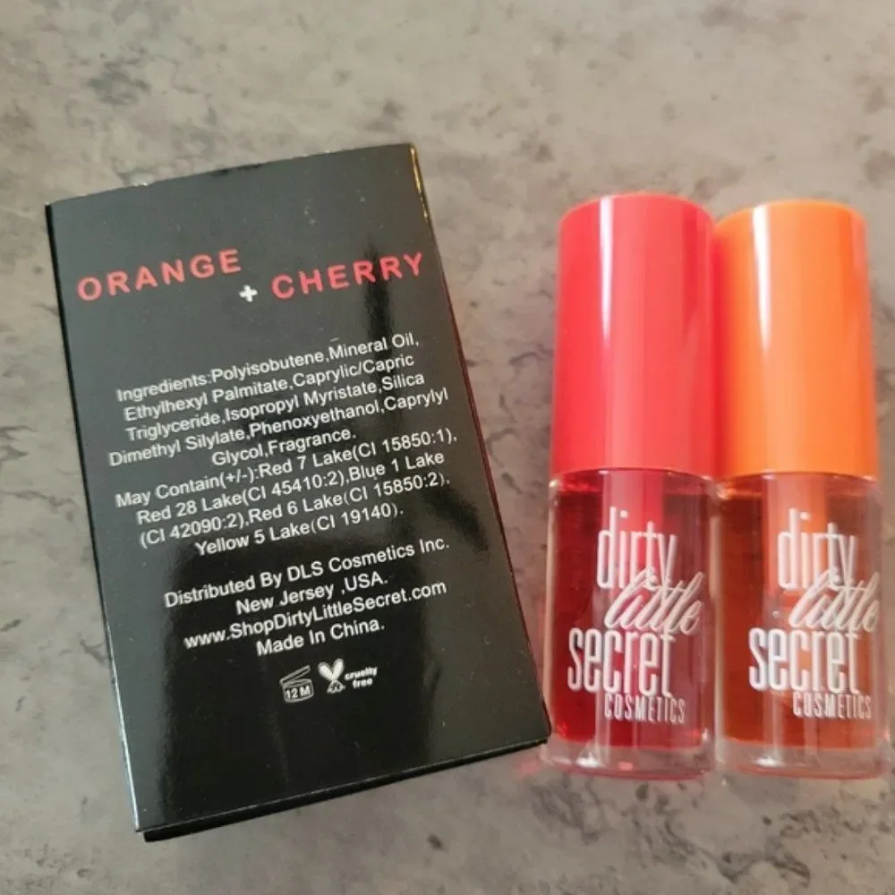 NIB Dirty Little Secret Lip Oil Duo | Cherry & Orange